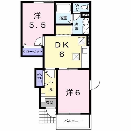 八戸市南類家のアパートの間取り