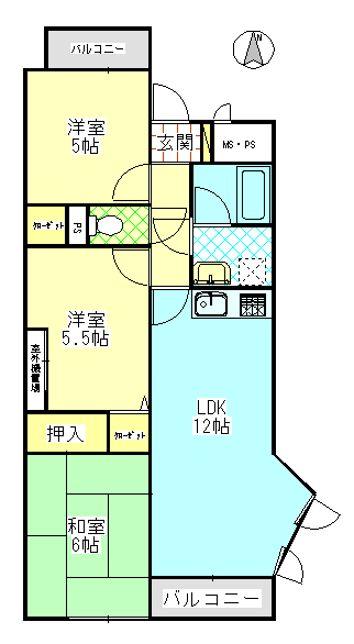 ライオンズマンション高田の間取り