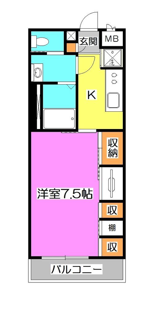 所沢市大字上安松のマンションの間取り