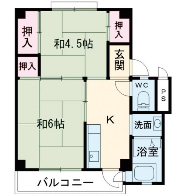 ビレッジハウス国分1号棟の間取り