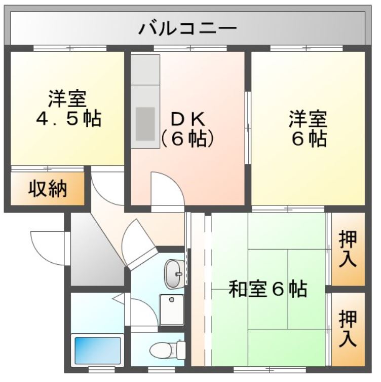 ハイツ向鶴Aの間取り