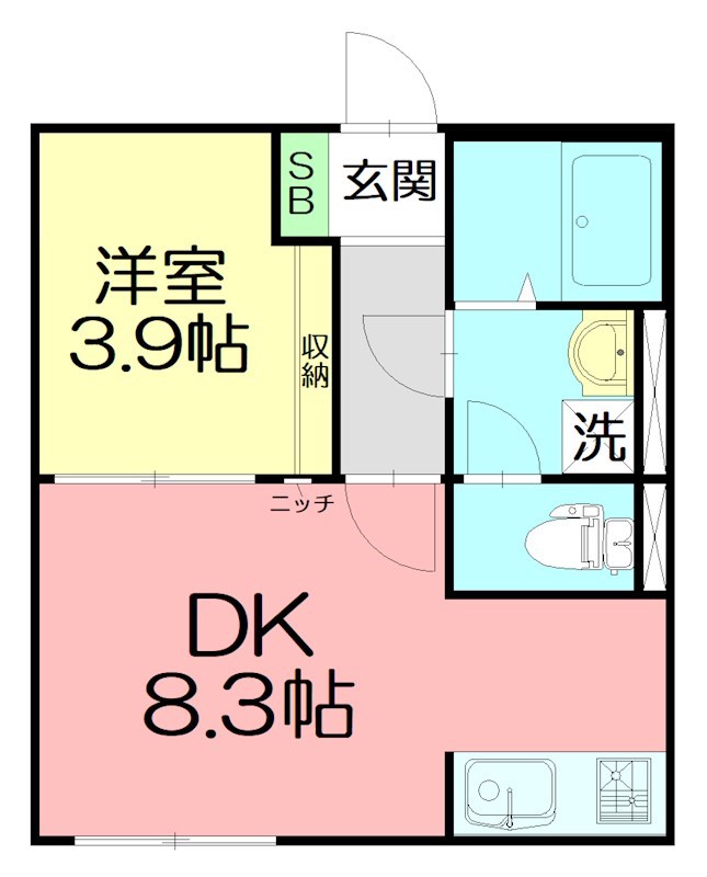 伊勢原市伊勢原のアパートの間取り