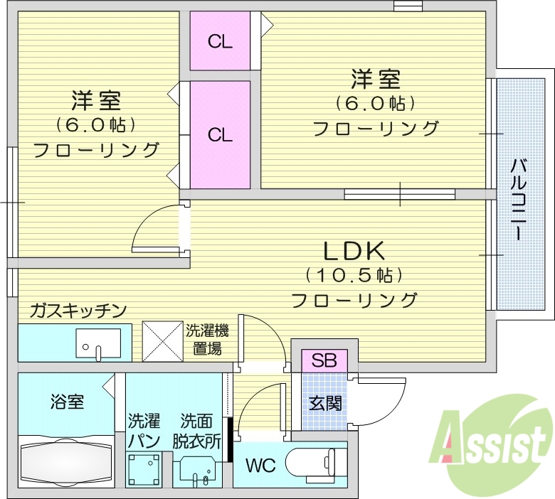 ＭＳプレイス２の間取り