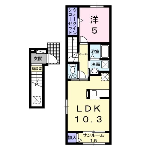 八戸市大字長苗代のアパートの間取り