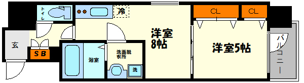 大阪市中央区南船場のマンションの間取り