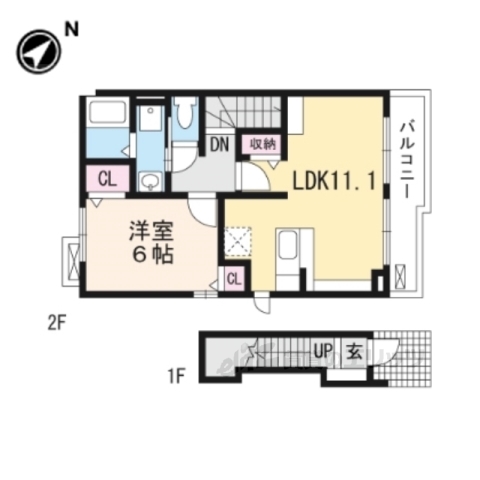 長浜市勝町のアパートの間取り