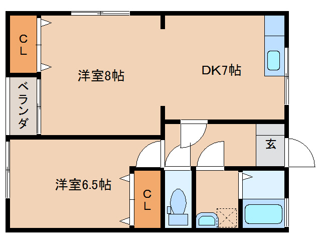 都城市乙房町のアパートの間取り