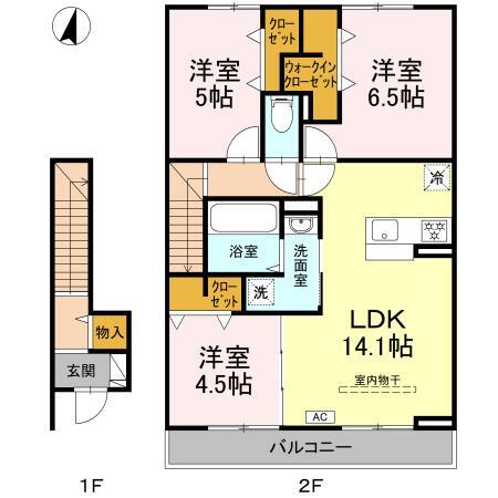 【（仮）Ｄ－ＲＯＯＭ高砂７丁目の間取り】