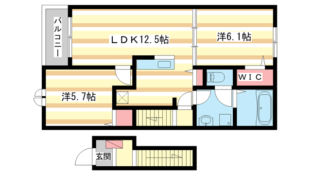 大和郡山市新町のアパートの間取り