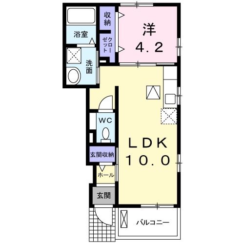 登米市迫町佐沼のアパートの間取り