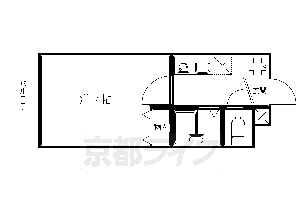 京都市左京区山端森本町のマンションの間取り