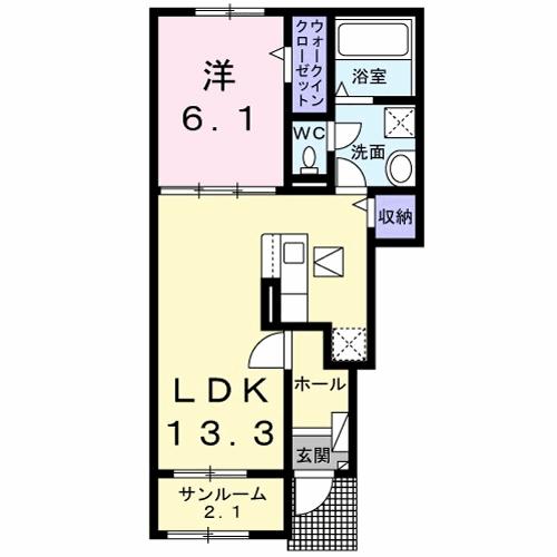 田川市大字川宮のアパートの間取り