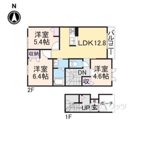 北葛城郡広陵町大字平尾のアパートの間取り