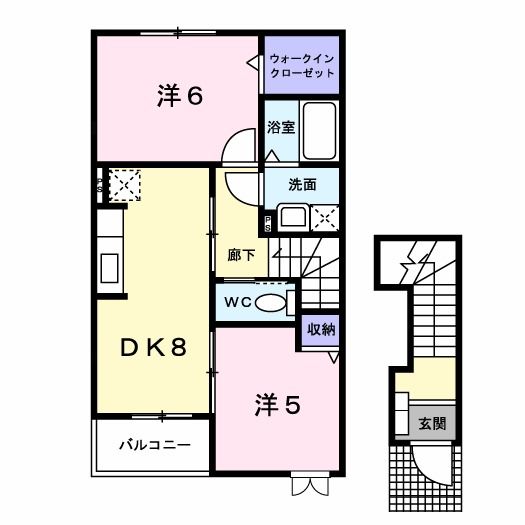 村上市岩船駅前のアパートの間取り