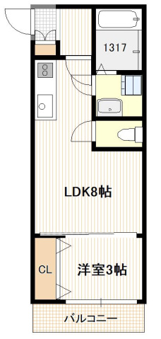 廿日市市桜尾本町のアパートの間取り