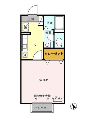 長岡市千歳のアパートの間取り