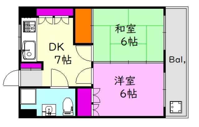 広島市東区牛田新町のマンションの間取り