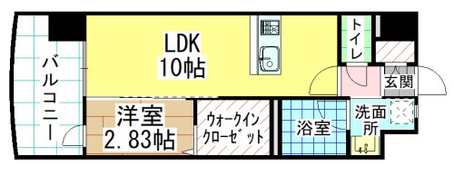 北九州市小倉北区馬借のマンションの間取り