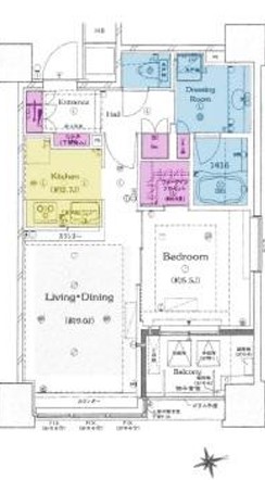 新宿区山吹町のマンションの間取り