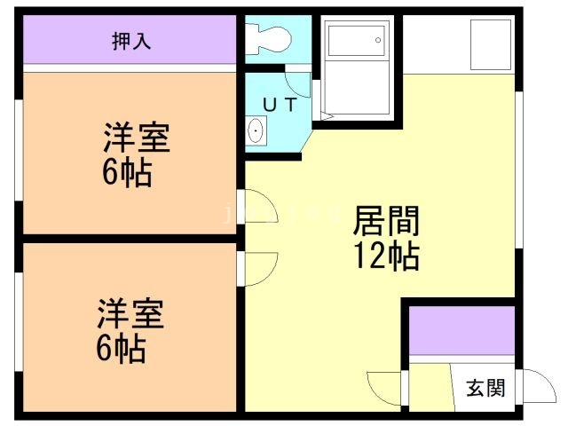 札幌市西区平和二条のアパートの間取り