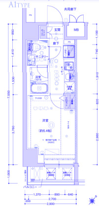 横浜市港北区新横浜のマンションの間取り