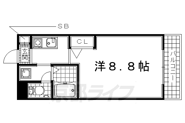 宇治市木幡のマンションの間取り