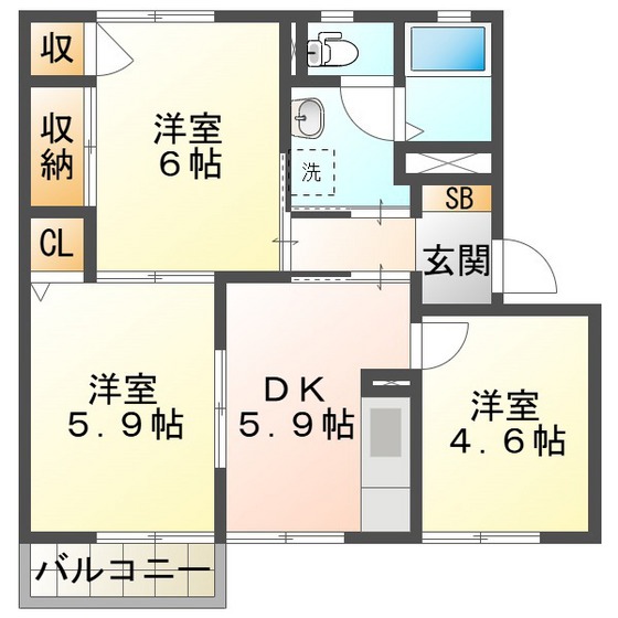 サンフルール岸岡Ｃの間取り