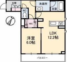 都窪郡早島町前潟のマンションの間取り