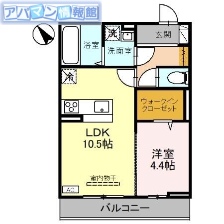 新潟市西区青山のアパートの間取り