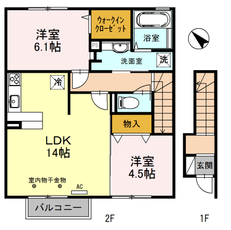 姫路市大塩町のアパートの間取り