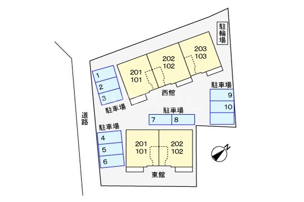 【南足柄市狩野のアパートの駐車場】