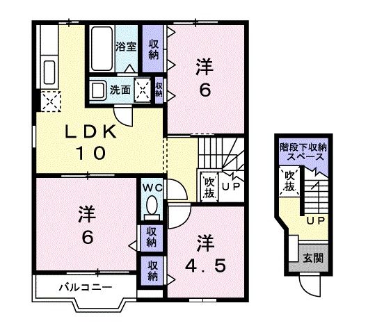 南足柄市狩野のアパートの間取り