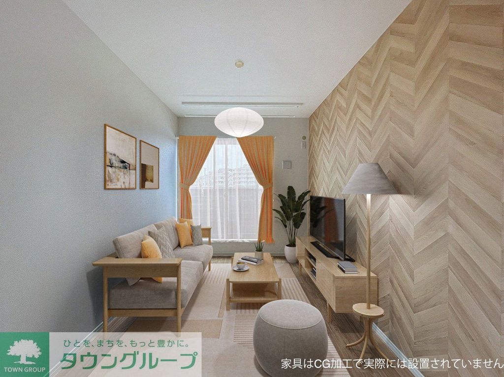 居室・リビング　VRステージング（家具家電はなしです）