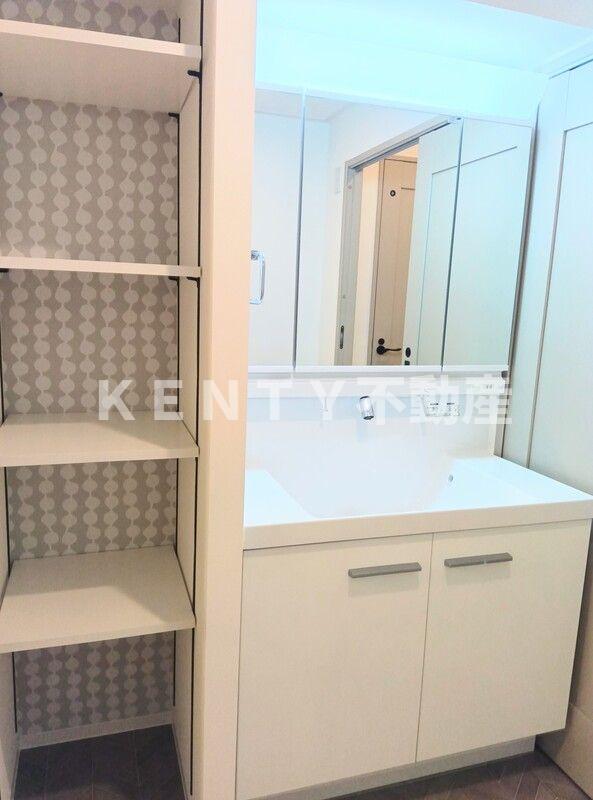 洗面設備　独立洗面化粧台が付いています