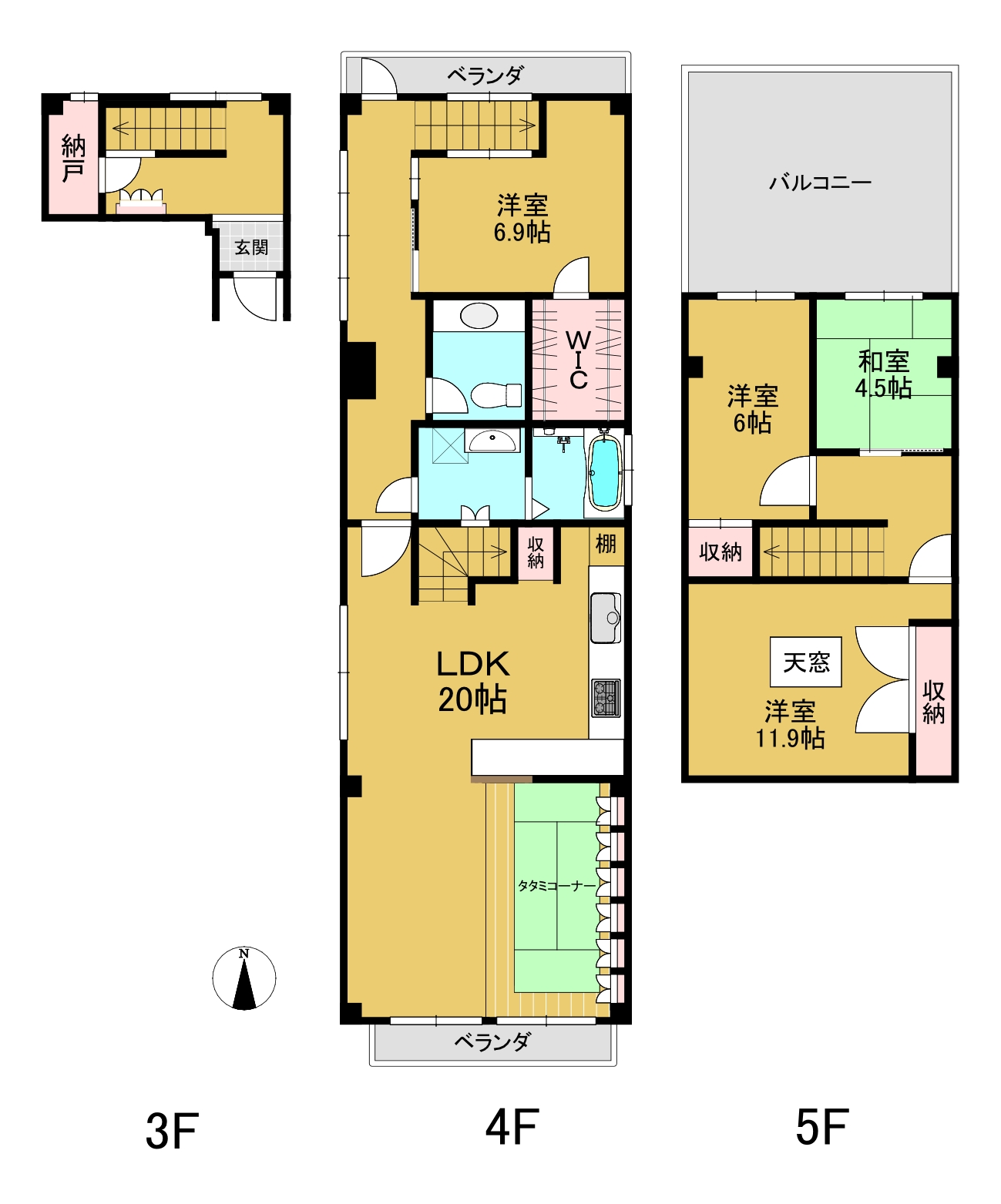 UHS BLDG.3~5階の間取り写真