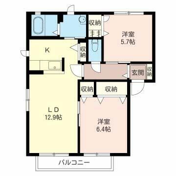 東武東上線 志木駅 徒歩14分 2階建 築22年の間取り写真
