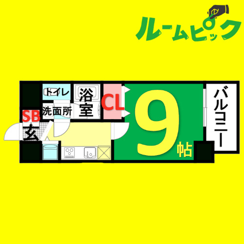 地下鉄名城線 矢場町駅 徒歩8分 12階建 築20年の間取り写真