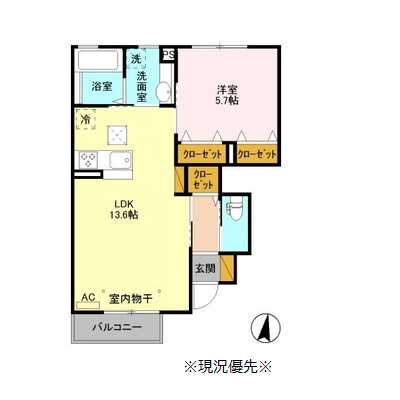 千曲市大字上山田のアパートの間取り