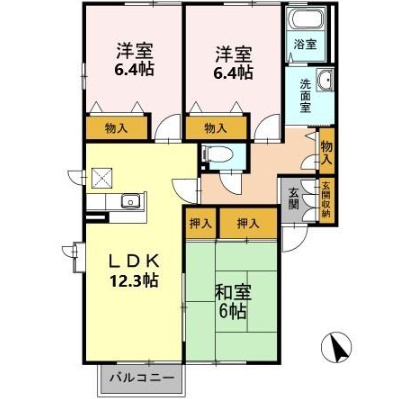 レシェンテ徳力　C棟の間取り