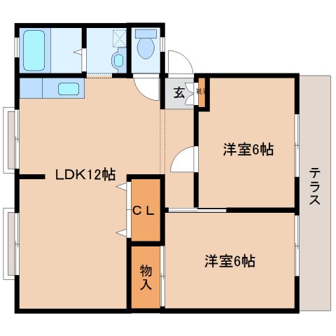 奈良市疋田町のアパートの間取り