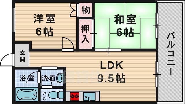 豊中市寺内のマンションの間取り