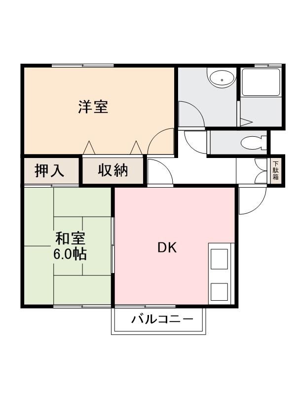 高松市牟礼町牟礼のアパートの間取り