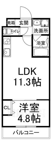 京都市西京区桂上野東町のマンションの間取り