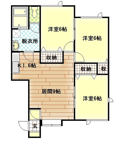 旭川市旭町二条のアパートの間取り