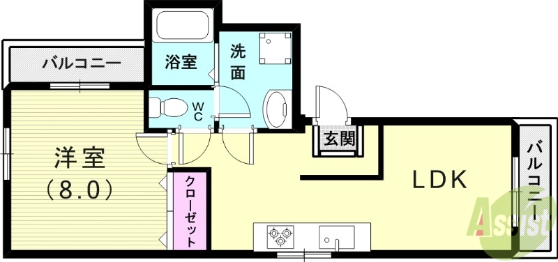 【神戸市垂水区星が丘のマンションの間取り】