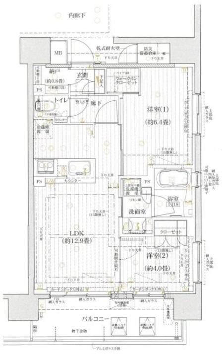 仙台市青葉区北目町のマンションの間取り