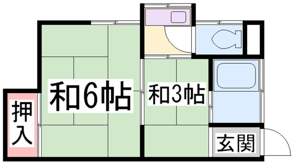 神戸市北区鈴蘭台東町のアパートの間取り