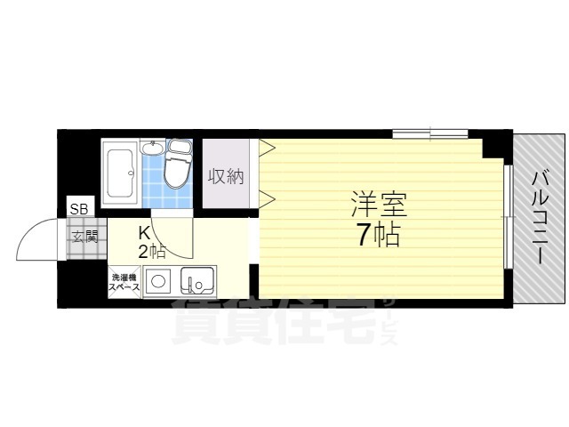 京都市山科区椥辻平田町のマンションの間取り