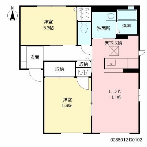 宮若市本城のアパートの間取り