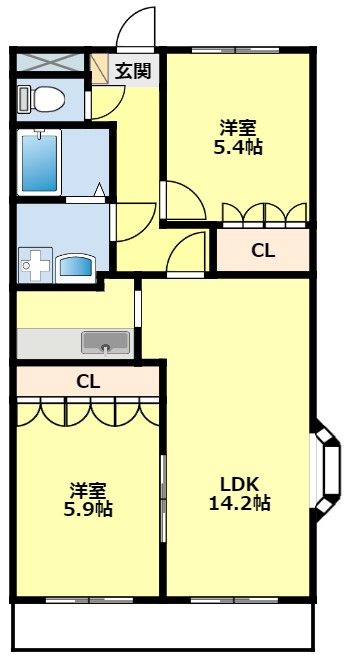 豊田市聖心町のマンションの間取り